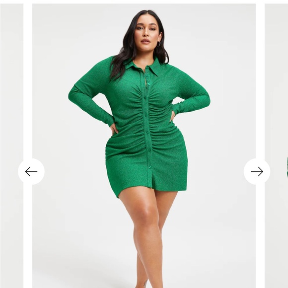 NWT Good American SPARKLE RUCHED MINI DRESS - Picture 3 of 3